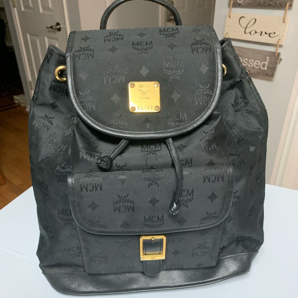 Mcm Black Nylon Authentic Backpack - image 1